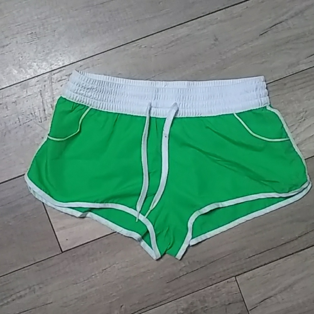 OP Women's Green and White Athletic Shorts